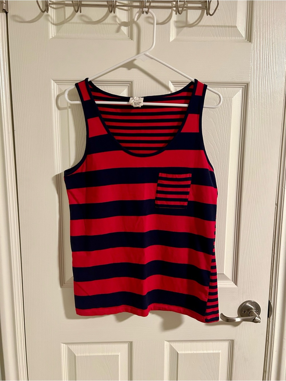 Andrea Jovine Red and Navy Striped Tank